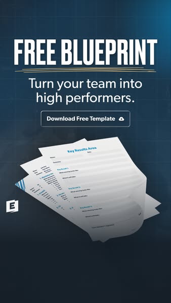 Ad for a 'Free Blueprint' intended to turn a team into high performers. The ad encourages viewers to download a 