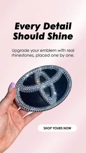 This ad showcases a car emblem that has been upgraded with real rhinestones. The ad emphasizes the detailed craftsmanshi