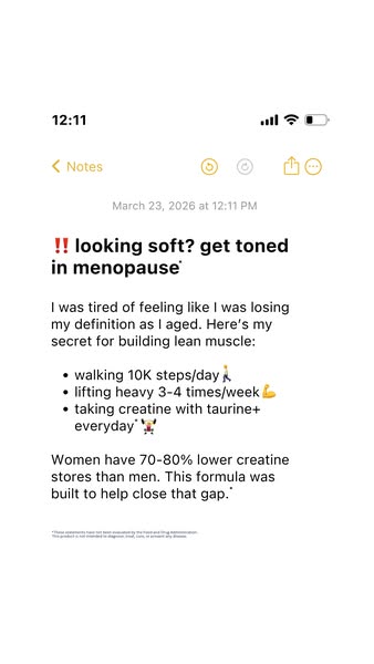 This ad is for women who are in menopause, experiencing a loss of muscle definition, and want to get toned. It addresses