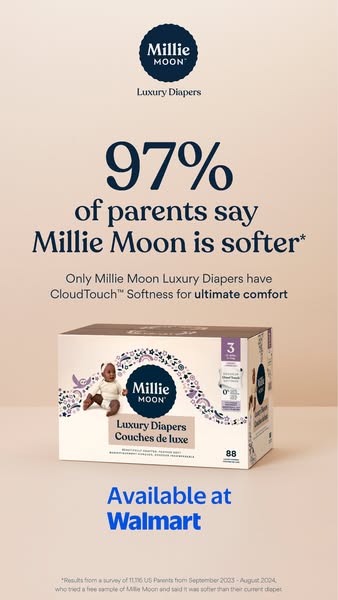 Millie Moon Luxury Diapers ad
