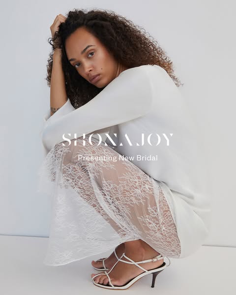 This image ad for Shona Joy features a woman in a white bridal dress. The ad focuses on showcasing the brand's new b