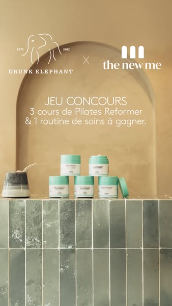 This image ad is for a competition in which you can win 3 Pilates Reformer classes and a skincare routine from Drunk Ele
