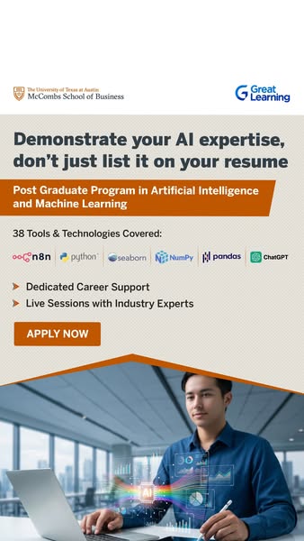 This ad is for The University of Texas at Austin McCombs School of Business, advertising their Post Graduate Program in 