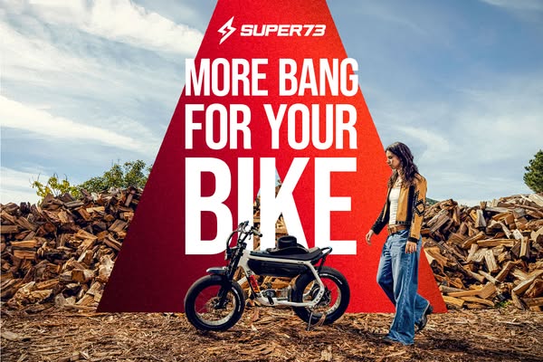 This ad for SUPER73 electric motorbikes positions the brand as a valuable purchase by promising more bang for the buyer&