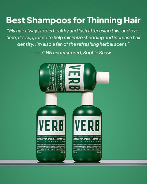 This ad is designed to promote Verb's Density Peptide Shampoo, primarily targeting individuals concerned with thinni