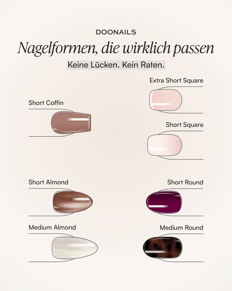 The ad is for Doonails, a brand that offers nail products, and it shows different nail forms that fit perfectly without 
