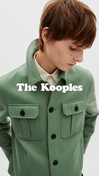 This ad showcases a The Kooples jacket.