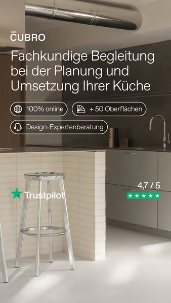 This ad promotes CUBRO as a provider of expert assistance in the planning and implementation of kitchens. It highlights 
