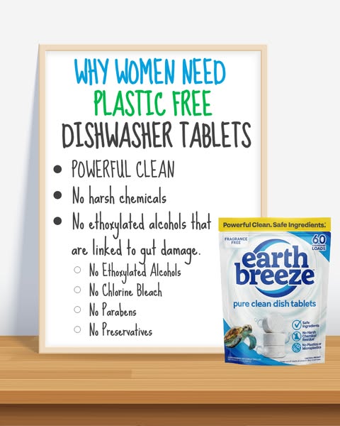 This ad is for Earth Breeze pure clean dish tablets. It highlights the fact that Earth Breeze dish tablets are powerful 
