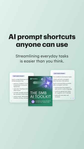 Ad for PandaDoc's SMB AI Toolkit, which can be used to streamline everyday tasks.