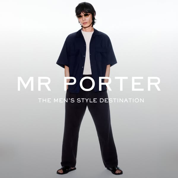 This image ad promotes MR PORTER as the premiere online destination for men's style. It features a man in modern clo