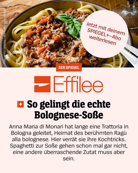 This ad promotes Effilee magazine with an article on Bolognese sauce.