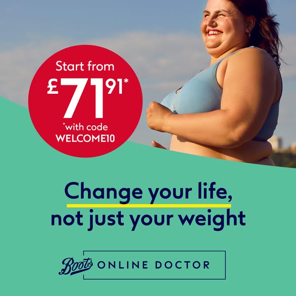 This ad for Boots Online Doctor promotes their service that can help you change your life and not just your weight, with