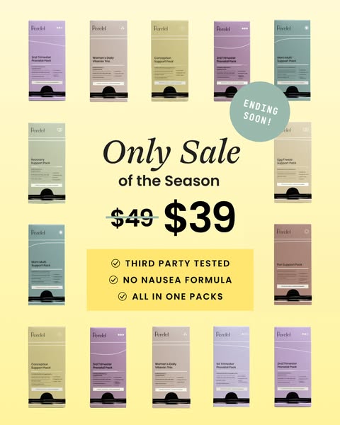 This Meta image ad for Perelel promotes a limited-time sale on its line of prenatal and women's health support packs