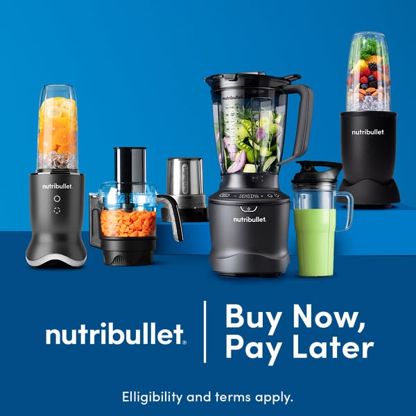 This ad for Nutribullet showcases several of the brand's blending and food processing products. The ad promotes the 
