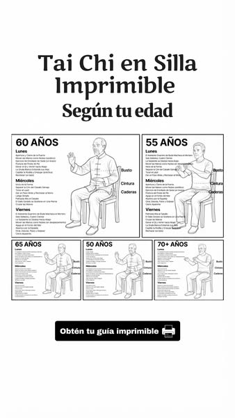 This ad promotes a printable guide to Tai Chi exercises that can be done while seated. The ad features an informational 