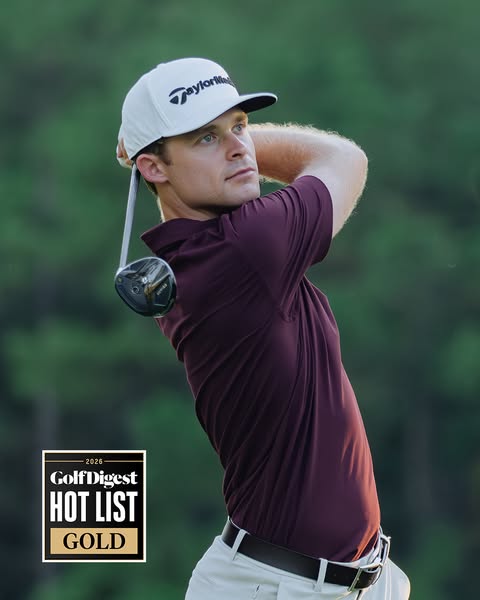 This image ad showcases a golfer mid-swing and highlights the Golf Digest Hot List Gold award.