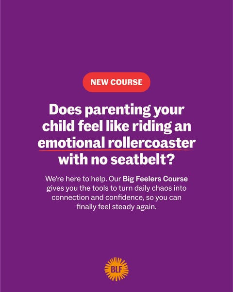 This image ad for the Big Feelers Course uses the metaphor of an emotional rollercoaster to describe the challenges of p