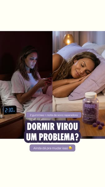 This image ad features a split-screen depiction of a woman struggling to sleep, followed by her sleeping peacefully afte