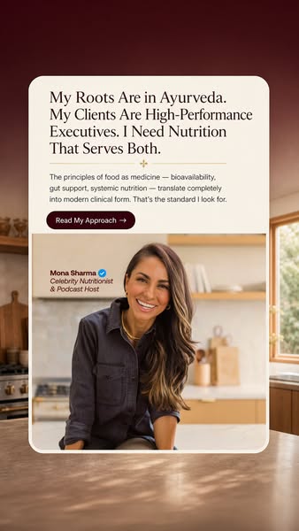 Mona Sharma Health and Wellness ad