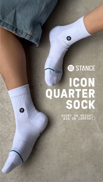 This ad features Stance socks. The ad highlights the comfort and fit of the socks.