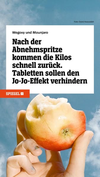 This ad for Spiegel discusses how people who use weight loss injections tend to regain weight quickly. The ad suggests t