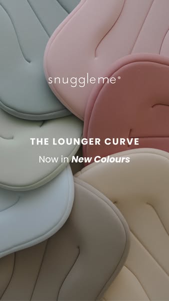This image ad introduces the Snuggle Me lounger curve, which is now available in new colors.