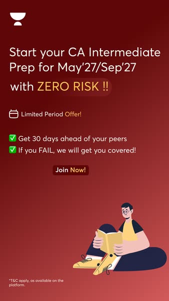 This image ad promotes Unacademy's CA Intermediate prep course for May'27/Sep'27. The ad features a cartoon 