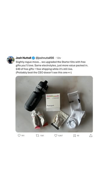 This ad uses a screenshot of a social media post by Josh Nuttall, implying he's a figure of authority or influence. 