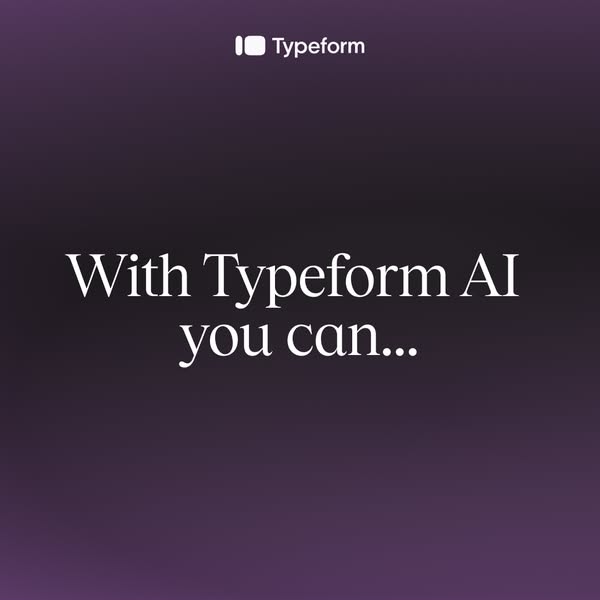 The ad highlights Typeform AI and prompts the viewer to imagine what they can do with the brand's technology.