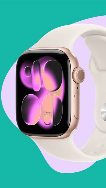 This is a product display ad showcasing an Apple watch.