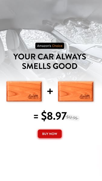 This ad for Drift car air fresheners uses a simple formula of problem/solution to highlight the convenience and affordab