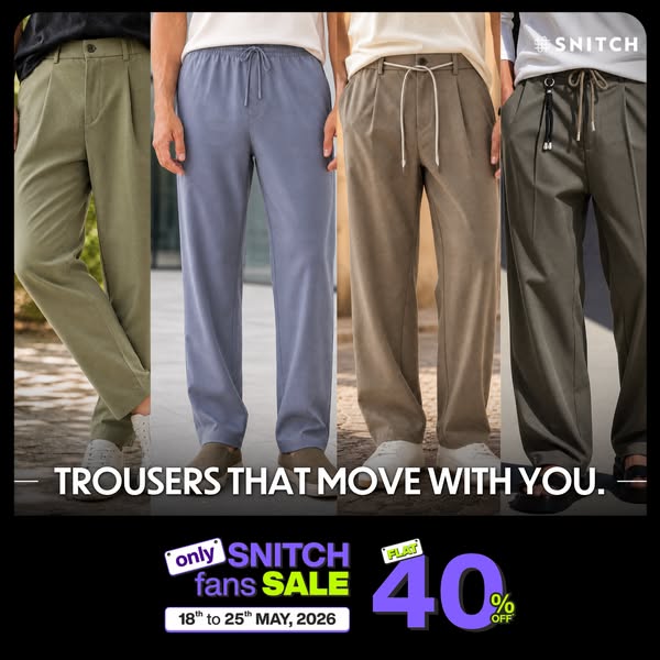 This image ad promotes Snitch trousers with a sale event, targeting fans and offering a 40% discount for a limited time.