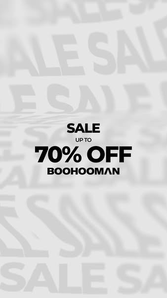 This ad is announcing a sale for the brand BOOHOOMAN, offering up to 70% off.